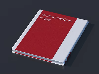 Modern Red And White Notebook With Composition Rules On Cover Design 3d model