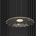 Two Modern Leaf Shaped Chandeliers With Gold Ceiling Base And White Shades 3d model