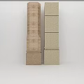 Two Distinct Columns With Textured And Smooth Stacked Stone Structures