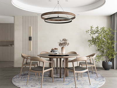 Nordic Restaurant Round Table model