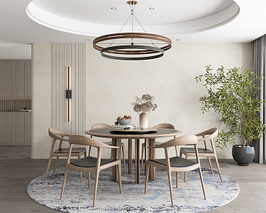 Nordic Restaurant Round Table 3d model