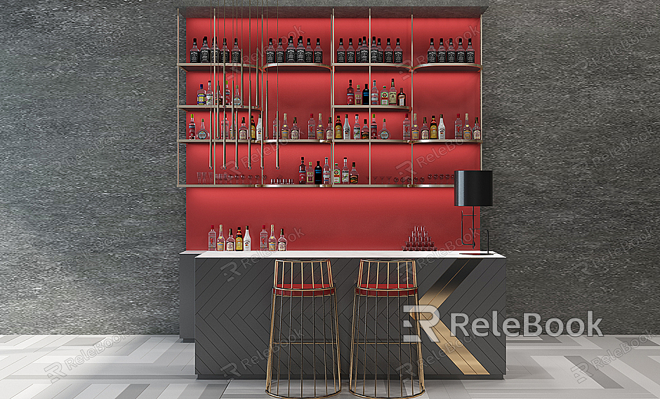 Bar chair combination model