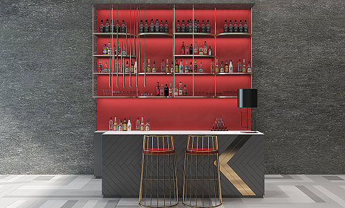 Bar chair combination 3d model