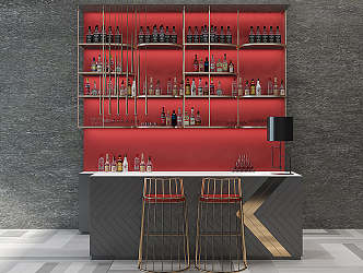 Bar chair combination 3d model