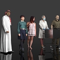 Arabs Middle East Foreigners Men Women Workers Nurses Medical Doctors Nurses Casual Wear Beauty Workplace Women Crowd 3d model