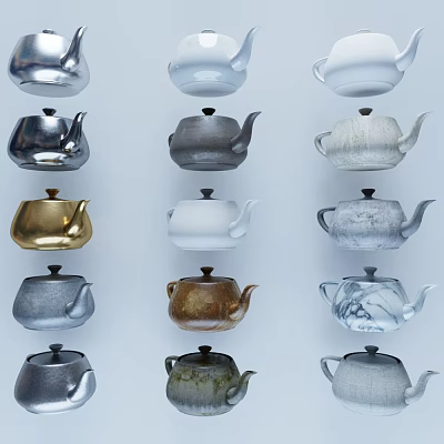 Colorful Assorted Teapots with Diverse Designs as Daily Electrical Appliances for Kitchen Use 3d model