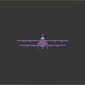 Pixel Art Purple Airplane with Yellow and Blue Details Numbers 9919 and Letters BIRB