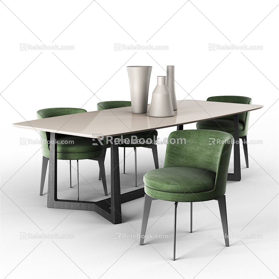 Modern Flexform Dining Table and Chair Combination model