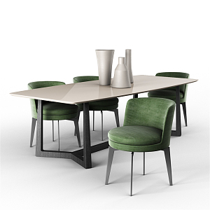 Modern Flexform Dining Table and Chair Combination 3d model