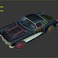 Vintage Black Classic Car With Sleek Design And Red Rims