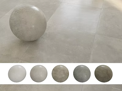 Gray Sphere Architectural Component for Interior Decoration on Gray Tile Floor with Various Shades 3d model