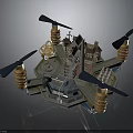 Advanced Futuristic Orbital Space Aerospace Platform With Propellers Antenna And Research Structures 3d model