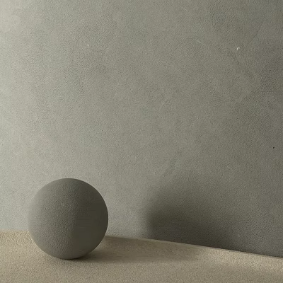 Minimalist Concrete Sphere Component on Flat Surface with Gray Textured Wall 3d model