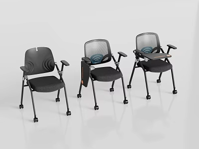 Modern Dining Chairs With Mesh Back Armrests And Black Metal Frame Design 3d model