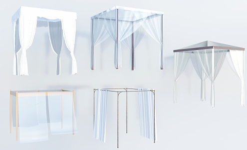 Modern valance gallery valance gauze 3d model