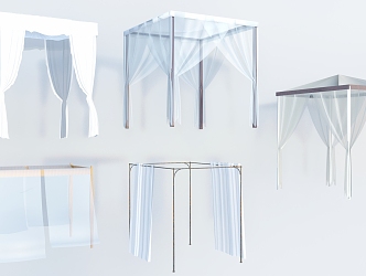 Modern valance gallery valance gauze 3d model