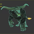 Fierce Minotaur 3D Character With Large Horns Muscular Body Ape Like Posture And Clawed Hands