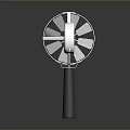 Stainless Steel Mechanical Gauge With Circular Dial And Rotating Blades On Metal Pole