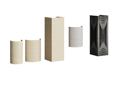 Modern Wall Lamps With Various Shapes Fabric Shades And Textured Patterns For Interior Decor 3d model