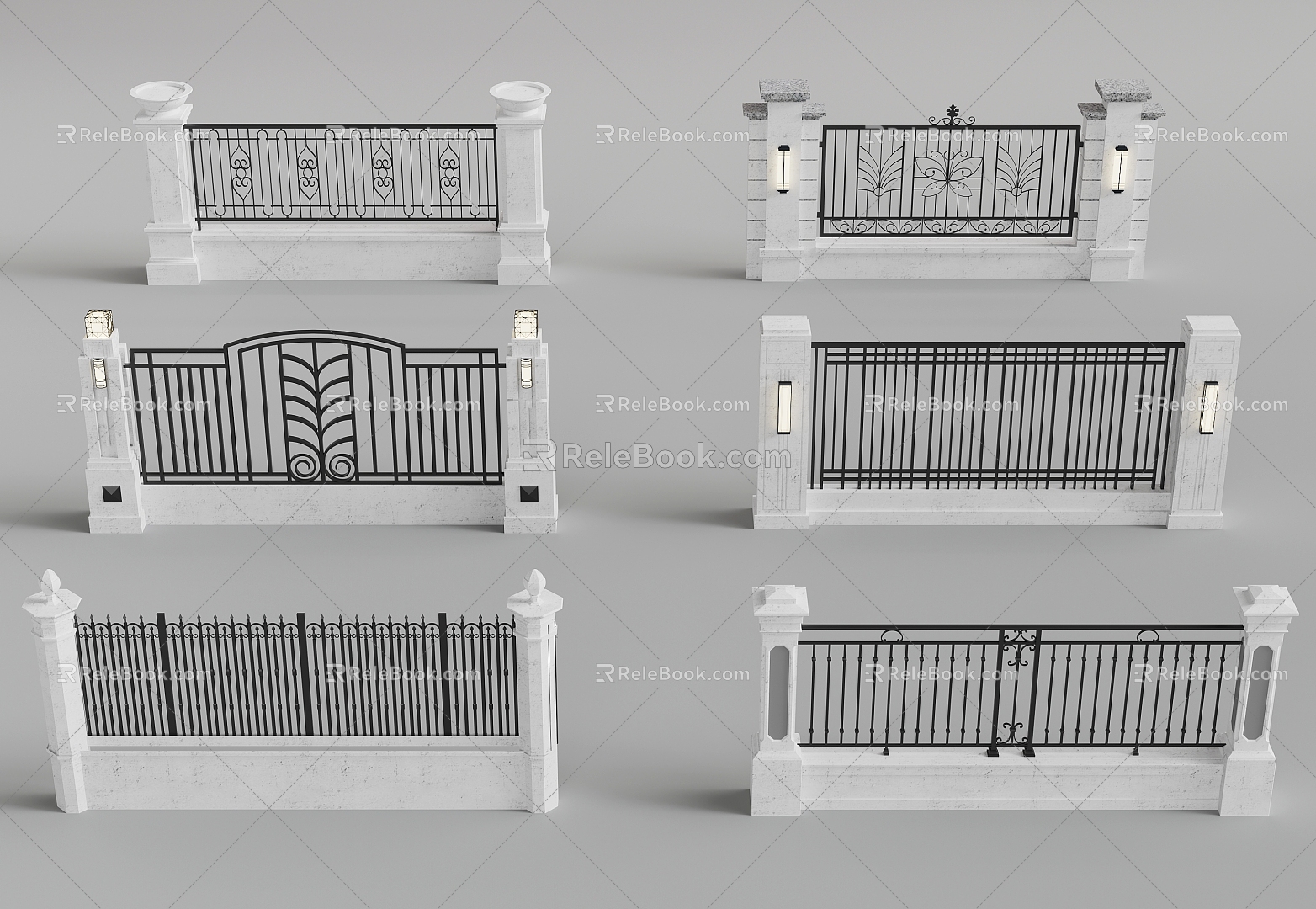 New Chinese Fence Fence Fence Railing 3d model