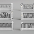 New Chinese Fence Fence Fence Railing 3d model