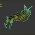Vibrant Striped Centipede 3D Model With Segmented Body Multiple Legs And Blue Eyes