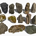 Landscape Stone Block Rock Creative Shaped Stone Block Courtyard Garden Balcony Stone Slab 3d model