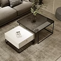 Stylish Nested Coffee Tables With Glass And Marble Tops Metal Frame In Living Room