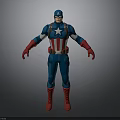 Detailed Captain America Action Figure In Classic Red White Blue Costume With Star Emblem
