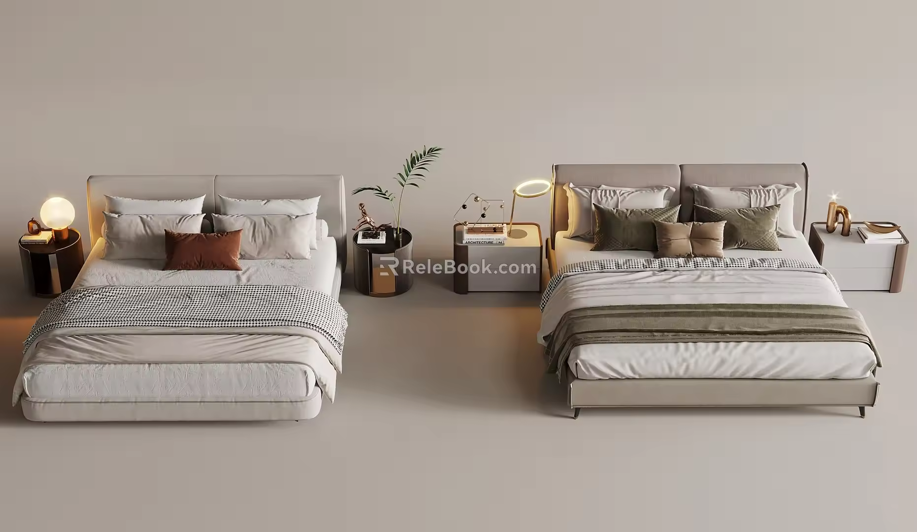 Double bed 3d model