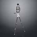 Vintage Digital Camera Mounted On Adjustable Tripod For Photography Needs