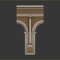 Classical Decorative Column Architectural Design With Ornate Capital And Curved Arched Details