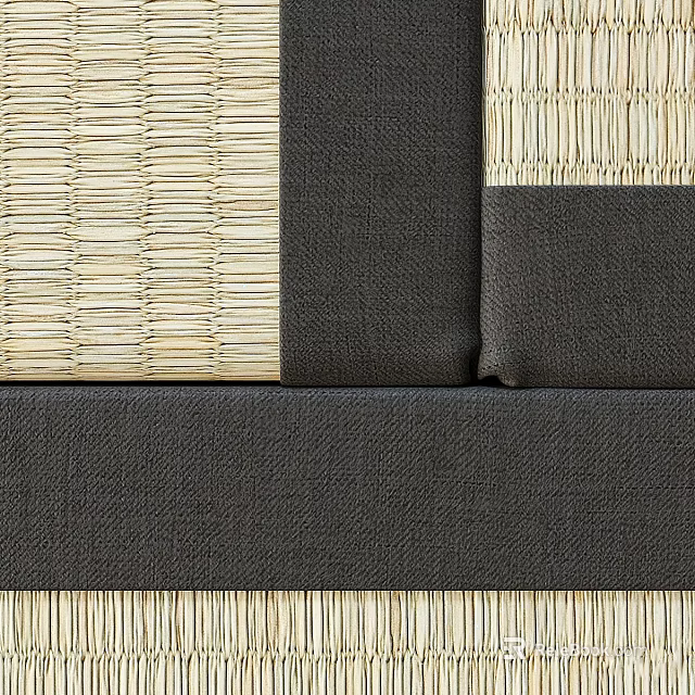 Textured Fabric Mix With Woven Patterns And Solid Fabric Sections 3d model 