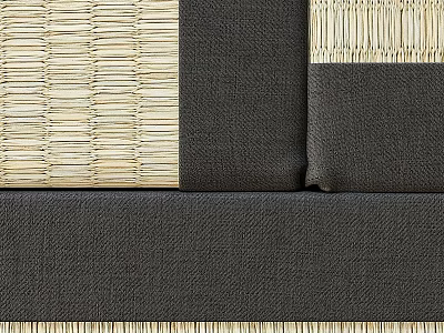 Textured Fabric Mix With Woven Patterns And Solid Fabric Sections 3d model
