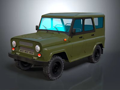 Green Military Off Road Vehicle Design With Rugged Exterior And Durable Tires 3d model