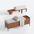 Modern Bed End Stool Soft Bed Shoe Changing Stool Sofa Stool Storage Stool 3d model