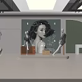 Modern Clothing Store Interior With Mannequins Clothing Racks Sofa And Large Poster