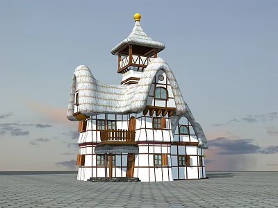 Modern Cartoon Building Children's House 3d model Modern Cartoon Building Children's House 3d model