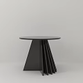 Sleek Black Round Side Table With Unique Geometric Base And Modern Design 3d model