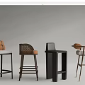 Bar Stools In Various Designs With Wooden And Metal Frames And Padded Seats