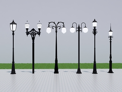 Jane European street lamp su set Jane European street lamp Jane European street lamp set Jane European street lamp 3d model