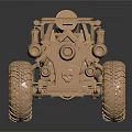 Electric Toy Off Road Vehicle With Copper Color Large Tires And Mechanical Design