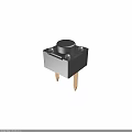 Black Square Push Button Switch With Round Top Metal Pins And Four Contact Points