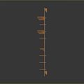 Modern Orange Wooden Perforated Furniture With Multiple Shelves And Holes