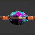 Enchanted Magic Staff With Pink Gemstone Blue Shaft And Gold Ornaments