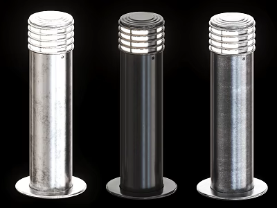 Public Facilities Modern Metal Bollards With Lighting And Durable Structure 3d model
