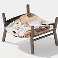 A Comfortable Wooden Leg Chair with Cartoon Animal Pattern on Seat and Modern Design