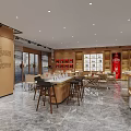 Modern Chinese Style Bar With Bar Stools And Artistic Decor