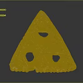 Triangular Carved Terracotta Artifact With Spiral Patterns And Hollow Decorative Design