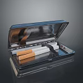 Open Metal Cigarette Case With Stored Cigarettes For Daily Household Use